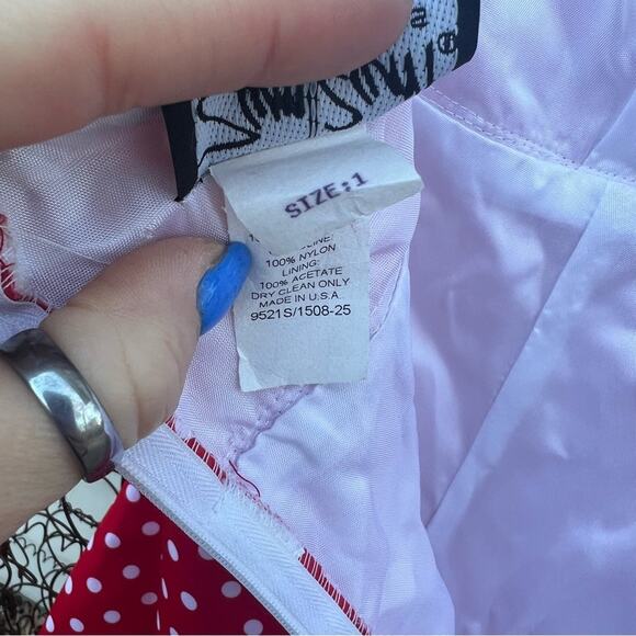 Vint. 90s ZUM ZUM red white polkadot halter pinup rockabilly prom cocktail dress - Picture 8 of 9